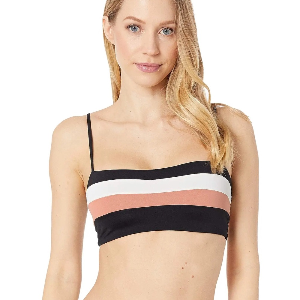 NWT. L*Space Rebel Striped Bikini Top. Sz Med
